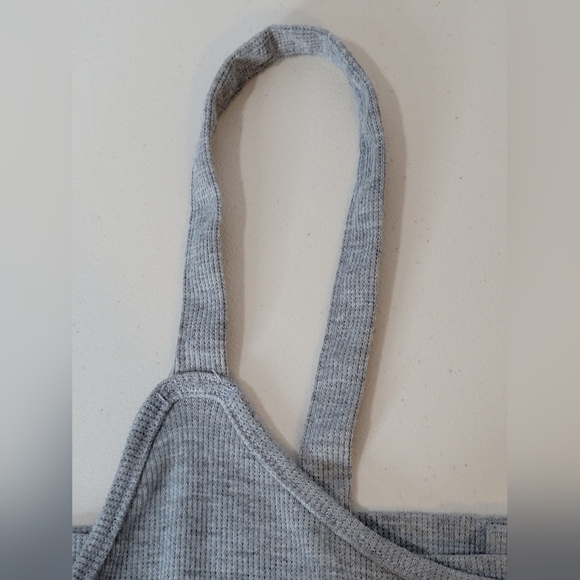 Kendall & Kylie Ribbed Scoop Neck Snap Front Mini Bodycon Dress - Size S - Picture 4 of 7